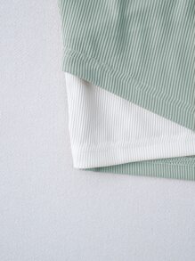 SHEIN Unity Two Tone Crossover Front Cami Top - Mint Green - View 5