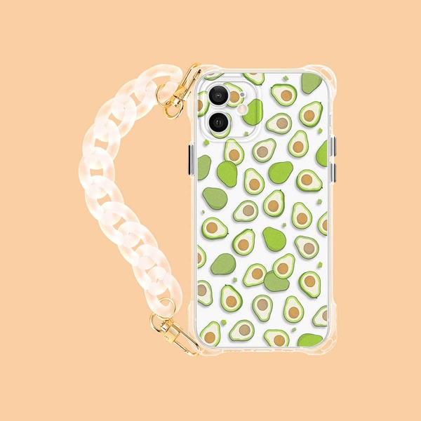 

Fruit Pattern Hand Strap Phone Case, Clear