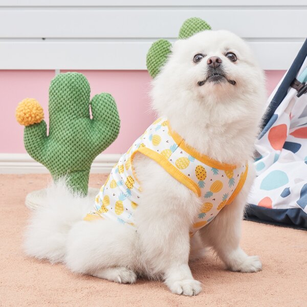

Pineapple Print Pet Tank, Multicolor
