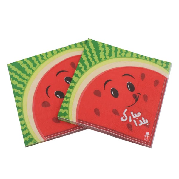 

20pcs Watermelon Print Disposable Napkin, Multicolor