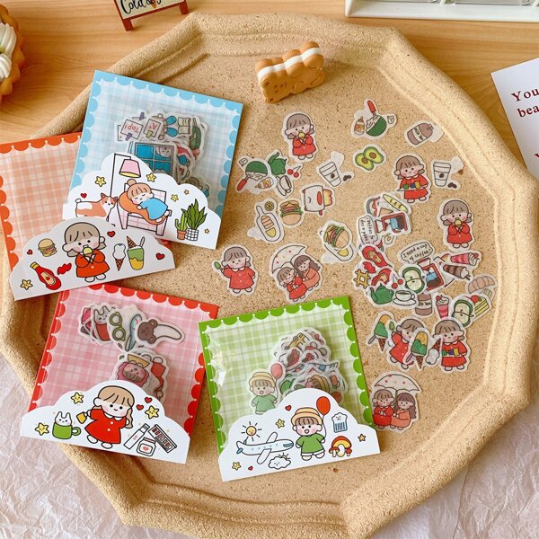 

1pack Cartoon Graphic Random Sticker, Multicolor