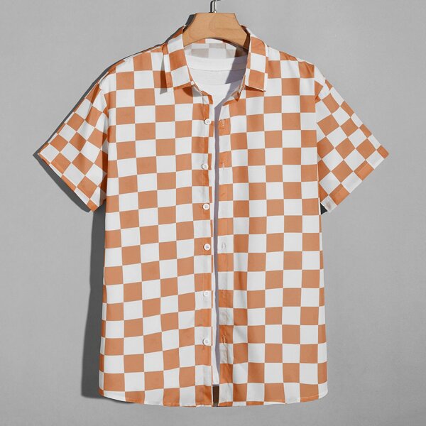 

Men Checkerboard Pocket Shirt, Multicolor