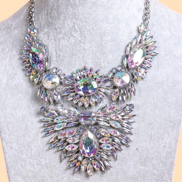 

Gemstone Decor Necklace, Multicolor