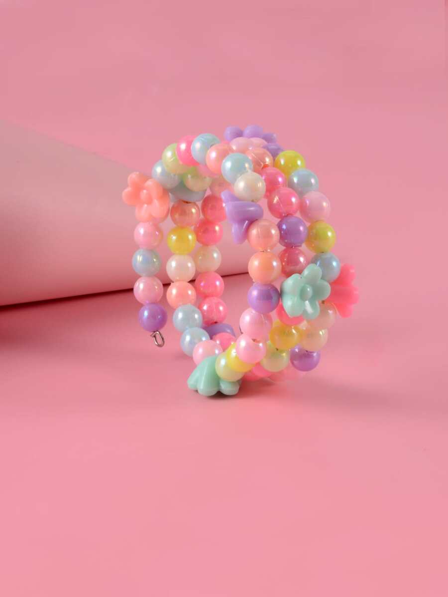 女孩花朵裝飾串珠手鐲