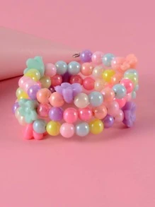 女孩花朵裝飾串珠手鐲