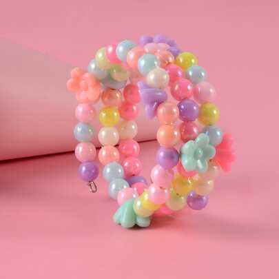 女孩花朵裝飾串珠手鐲