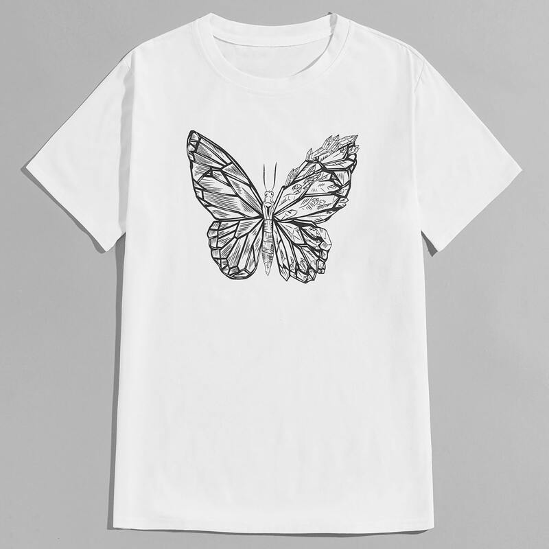

Guys Butterfly Graphic Tee, White
