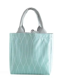 Graphic Print Lunch Bag - Green - View 1