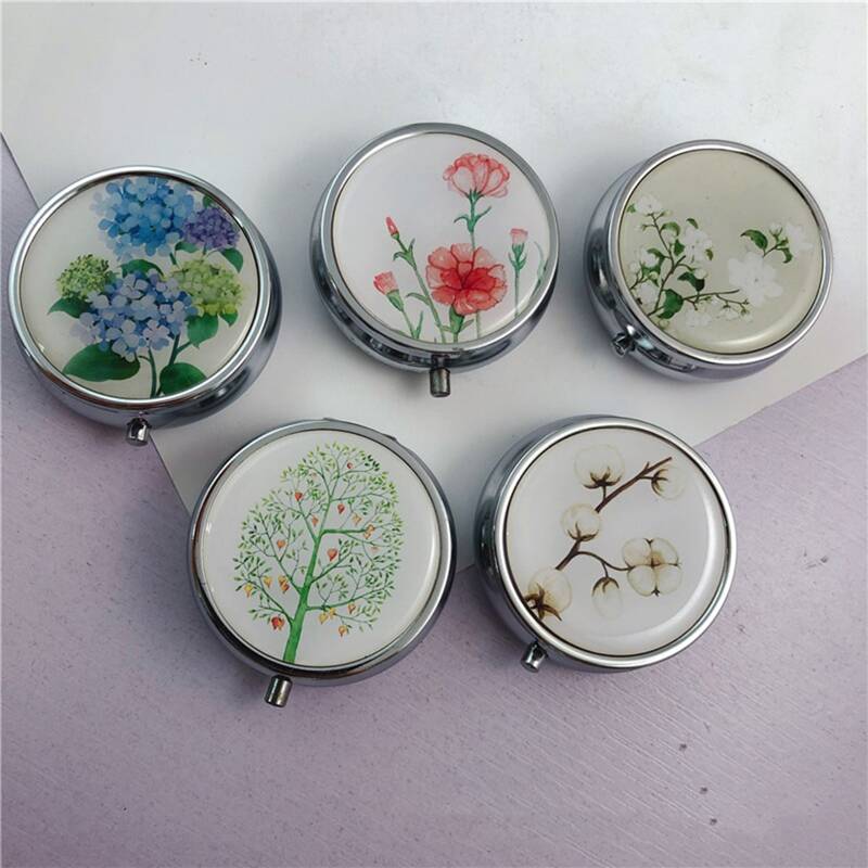

1pc Flower Print Random Pill Storage Box, Multicolor