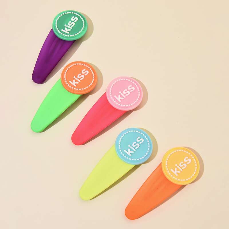 

5pcs Colorblock Hair Clip, Multicolor