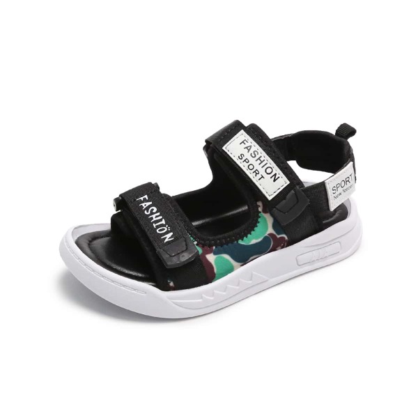 

Toddler Boys Letter Graphic Sport Sandals, Black