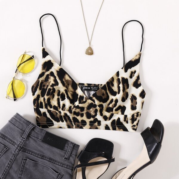 

Leopard Print Cami Top, Multicolor