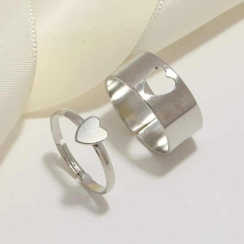 

2pcs Heart Ring, Silver