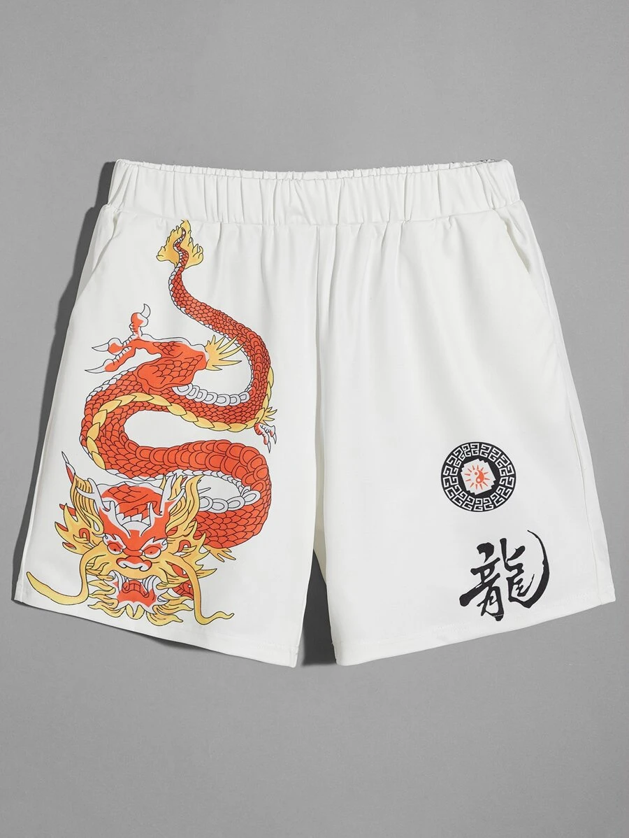 Manfinity Quần Short NamThú vậtLá thưĐường phố - trắng - Xem 1