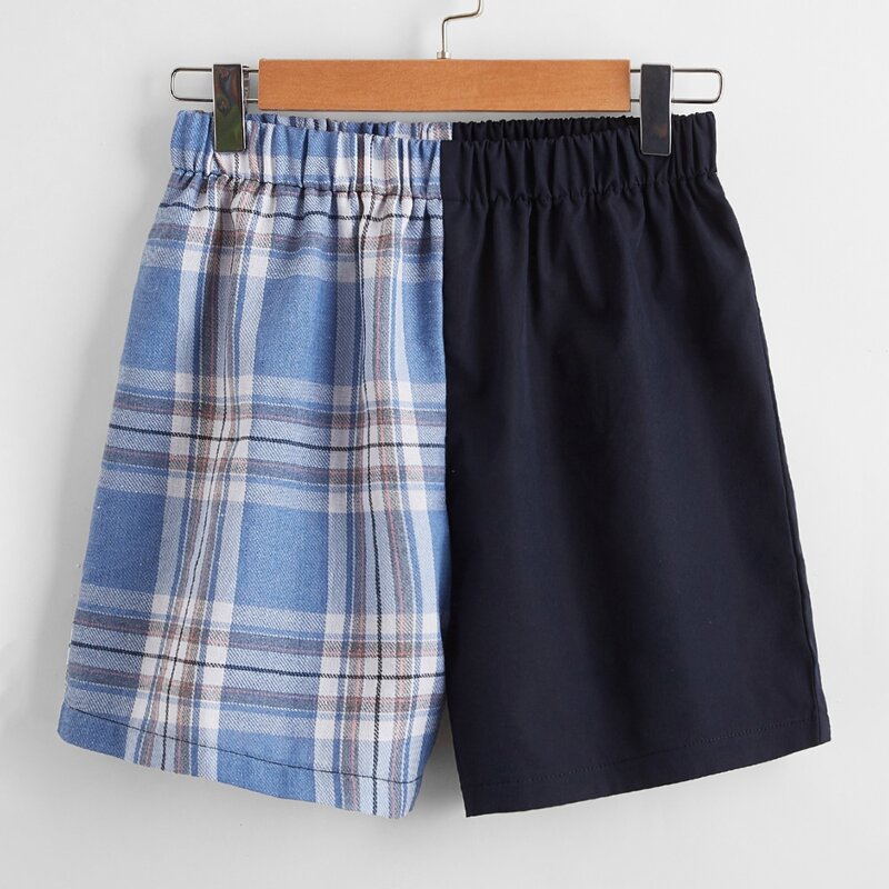 

Contrast Plaid Shorts, Multicolor