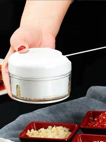 1入手動拉繩式刨絲器，蔬果工具，廚房必備，切割器，食品，沙拉，裝飾，儲物，派對，生日必備 - 白色 - 查看 2