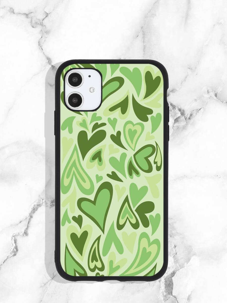 心形圖案手機殼 - 綠色 - 查看 1