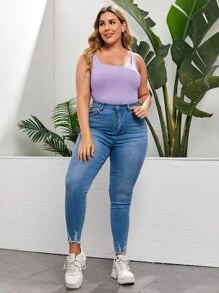 SHEIN Essnce Top tank unicolor - Lila Púrpura - Ver 4