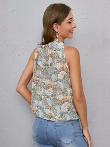 SHEIN Clasi 後鎖孔滿版花卉上衣 - 彩色 - 查看 2