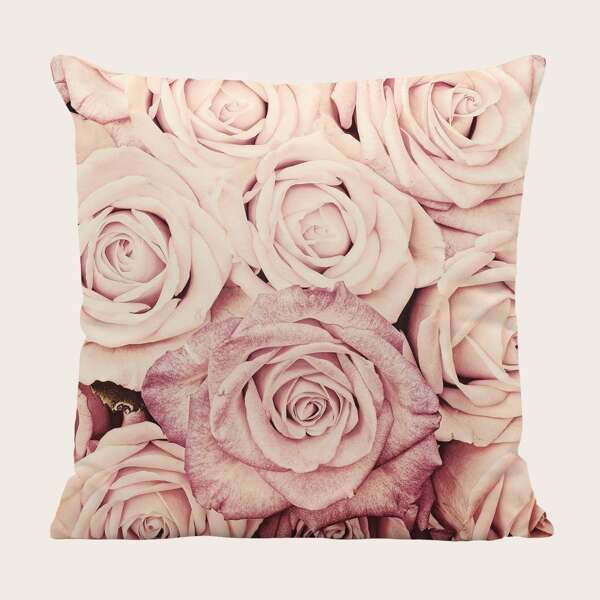 

Flower Print Cushion Cover Without Filler, Multicolor
