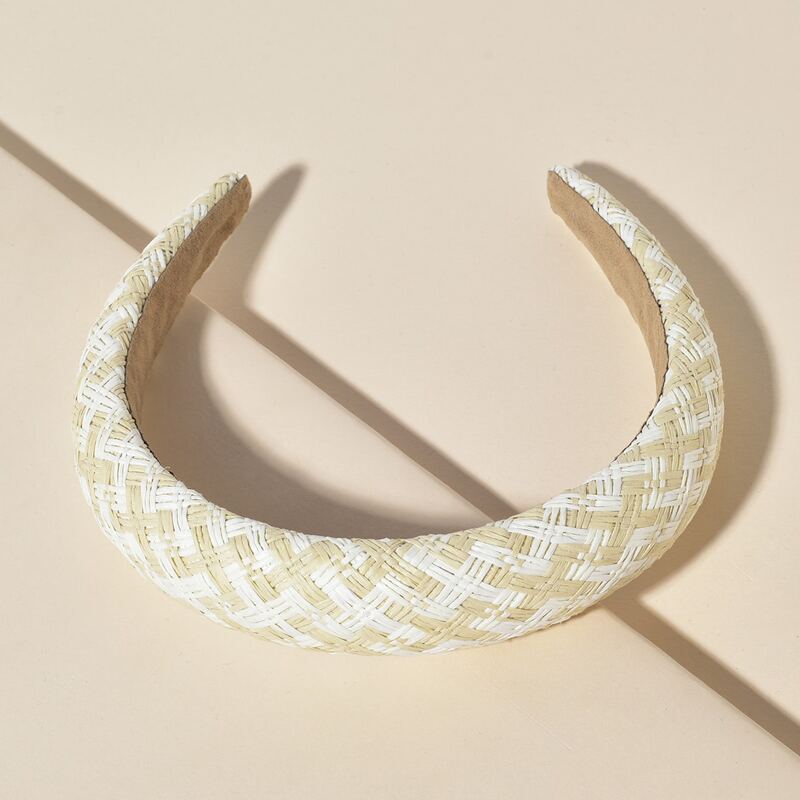 

1pc Straw Wide Headband, Multicolor