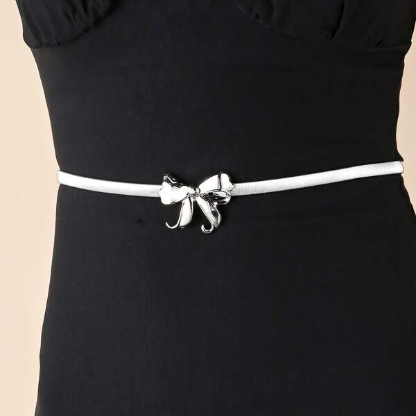

Bow Decor Belt, Silver