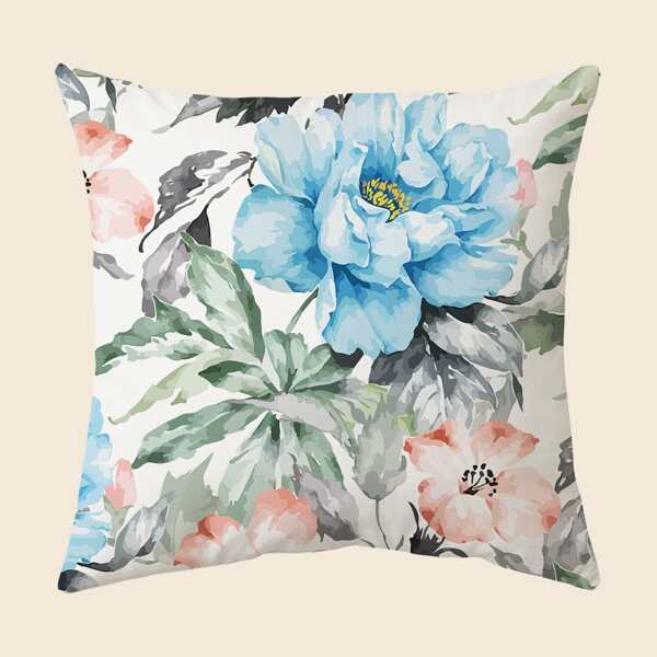 

Flower Print Cushion Cover Without Filler, Multicolor