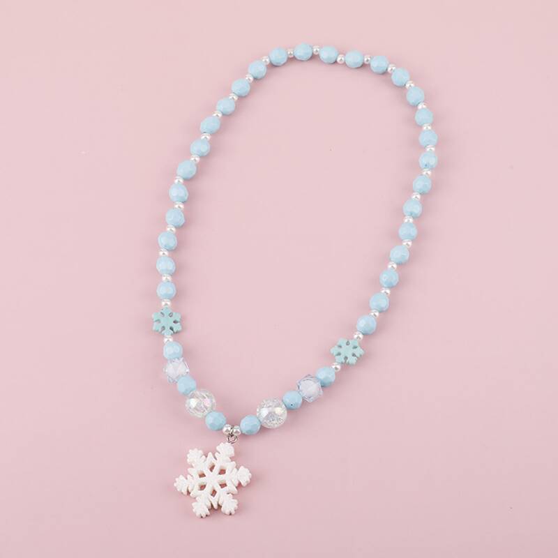 

Snowflake Beaded Necklace, Blue
