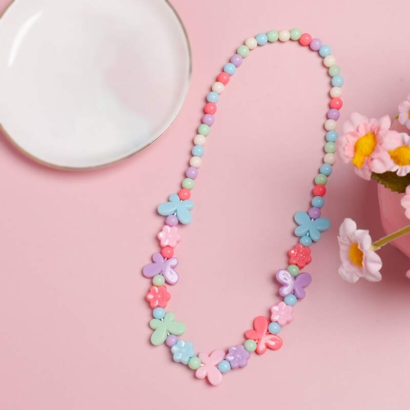 

Butterfly Beaded Necklace, Multicolor