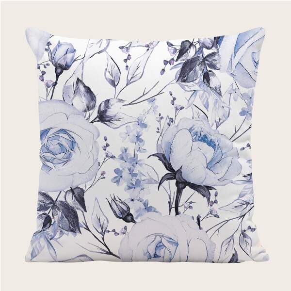 

Flower Print Cushion Cover Without Filler, Multicolor