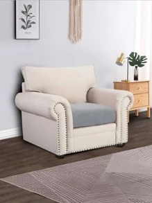 1入組素色沙發坐墊套 - 灰色 - 查看 2