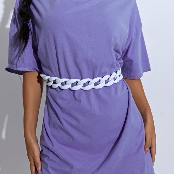 

Chunky Chain Belt, White