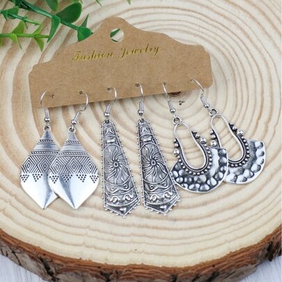 3pairs Vintage Drop Earrings