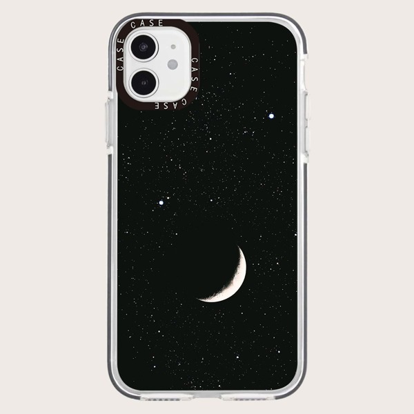 

Moon Pattern Phone Case, Black and white