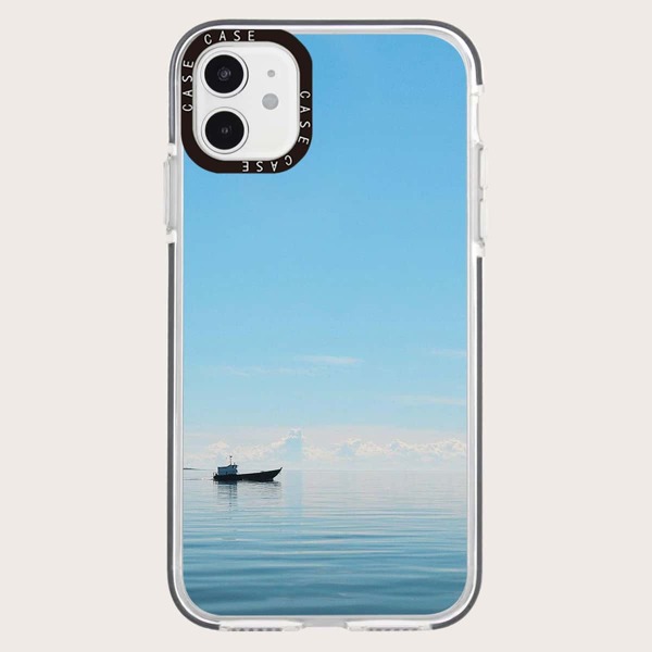 

Boat Pattern Phone Case, Blue