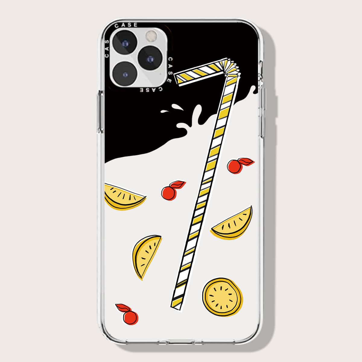 

Fruit Phone Case, Black and white