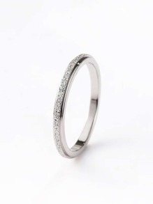 Anillo de acero inoxidable - Plateado - Ver 2