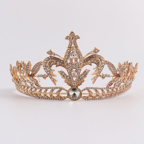 

Rhinestone Crown Design Headband, Gold