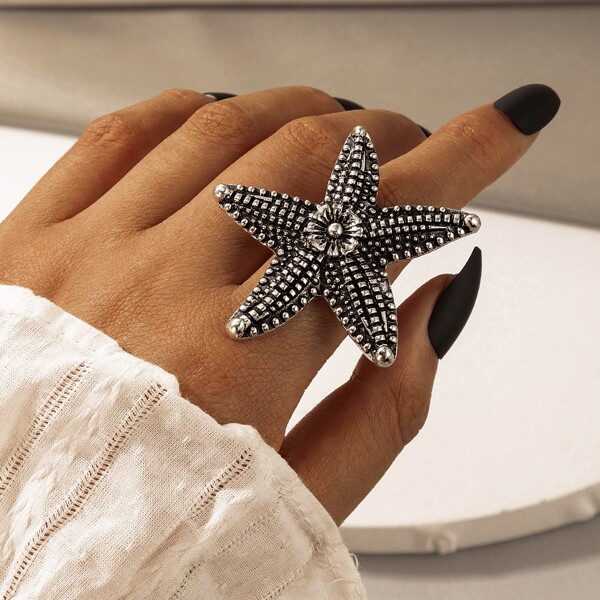 

Starfish Decor Ring, Silver