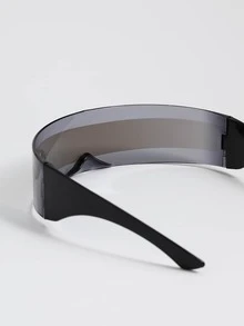 Futuristic Cyberpunk Style Colorful Fashion Glasses - Light Grey - View 4