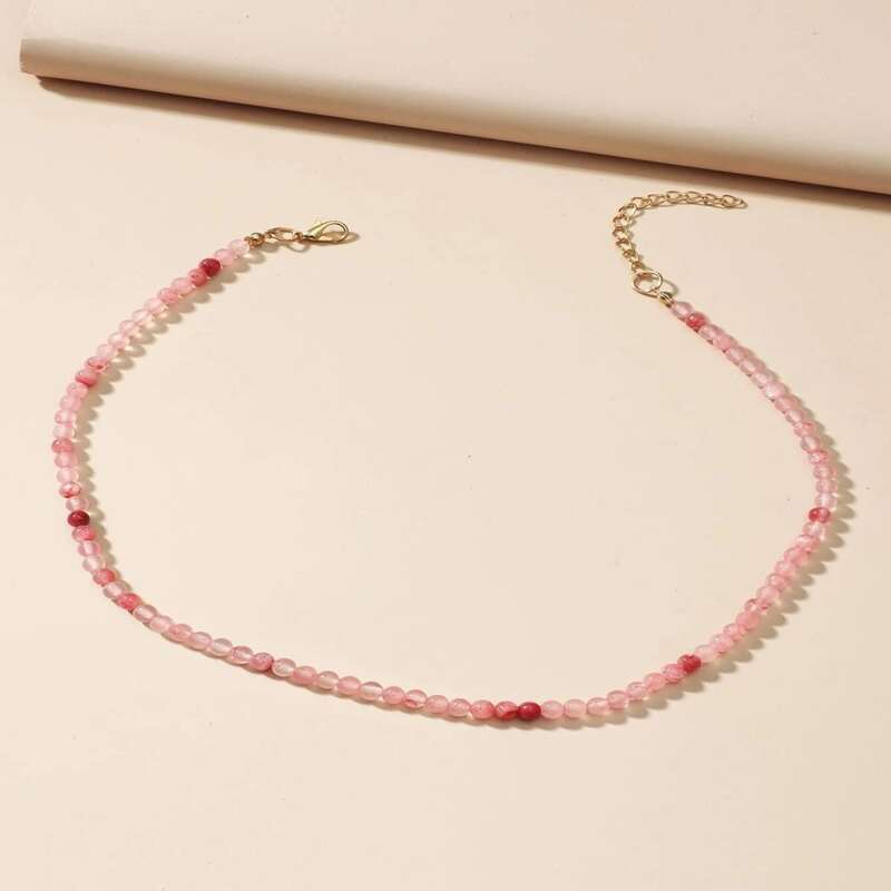 

Colorful Beaded Choker, Pink