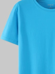 建築圖案短袖T恤 - 藍色 - 查看 4