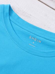 建築圖案短袖T恤 - 藍色 - 查看 5