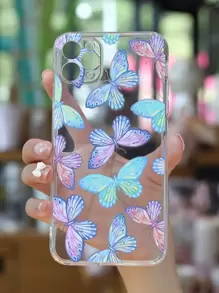 Butterfly Pattern Clear Phone Case - Clear - View 1