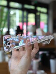 Butterfly Pattern Clear Phone Case - Clear - View 3