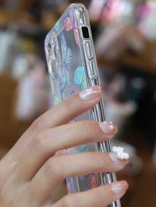 Butterfly Pattern Clear Phone Case - Clear - View 6