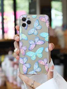 Butterfly Pattern Clear Phone Case - Clear - View 7