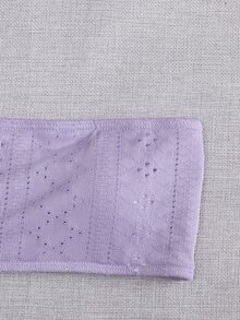 Schiffy Bandeau Bikini Set For Summer Beach Vacation - Purple - View 6