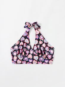 ROMWE 愛心圖案掛脖上衣 - 彩色 - 查看 1