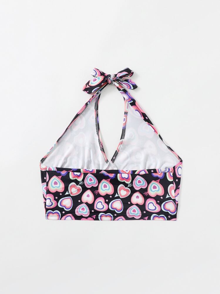 ROMWE ハートプリント ホルタートップ - マルチカラー - 見る 2